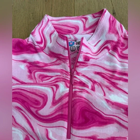 IBKUL Devin Hot Pink Quarter Zip Pullover Size M - Picture 3 of 9